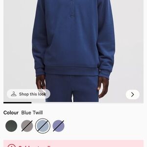 lululemon athletica Men's steady state pullover in Blue Twill